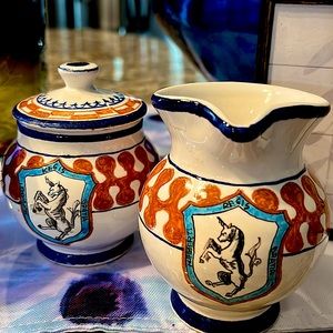 Vintage Italian made sugar and creamer set - by Leocorno